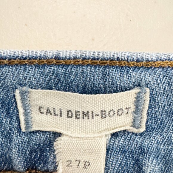 Madewell PETITE Denim Cali Denim Boot Comfort Stretch Frayed Hem Jeans Blue 27 - Picture 7 of 12